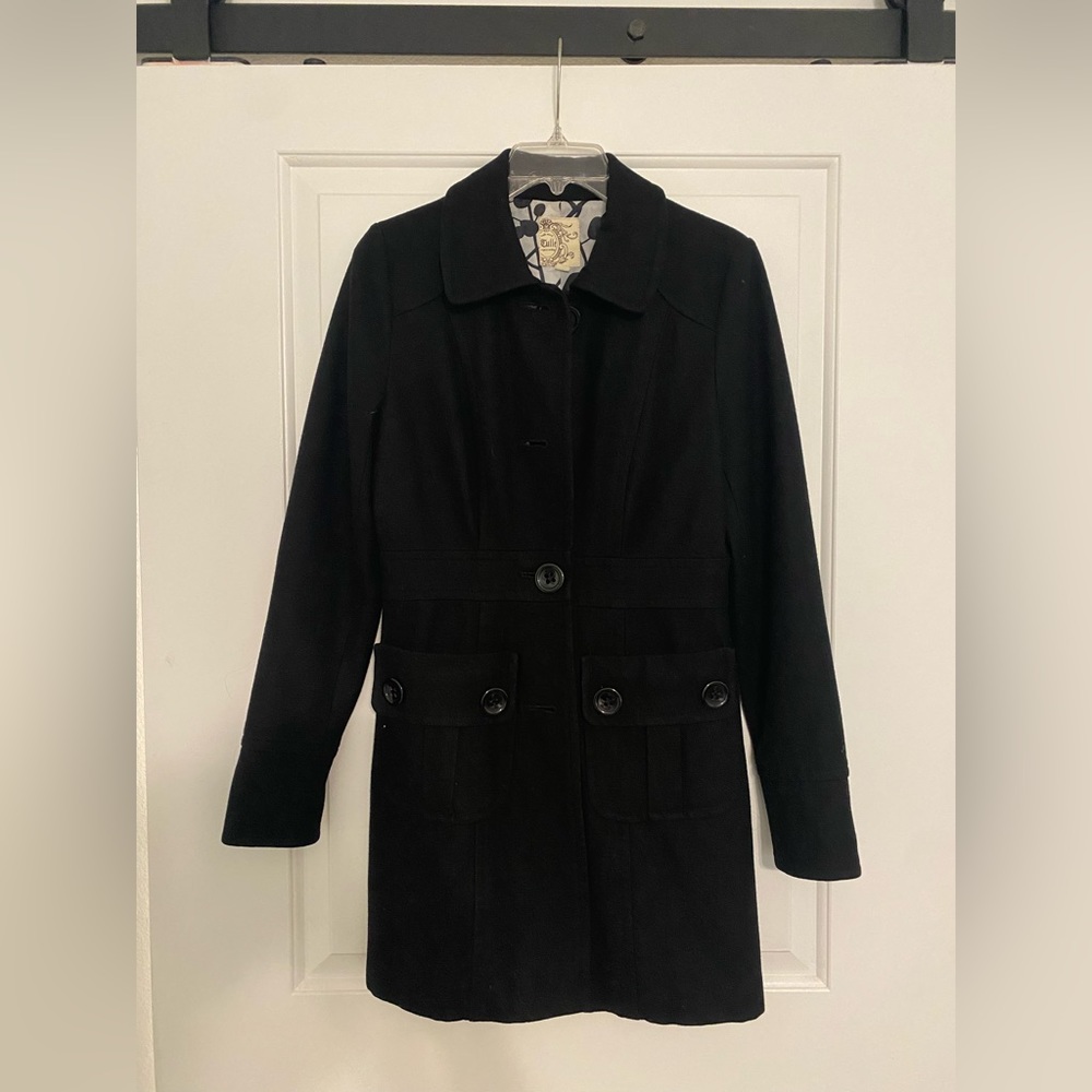 Tulle Peacoat, black, size:S